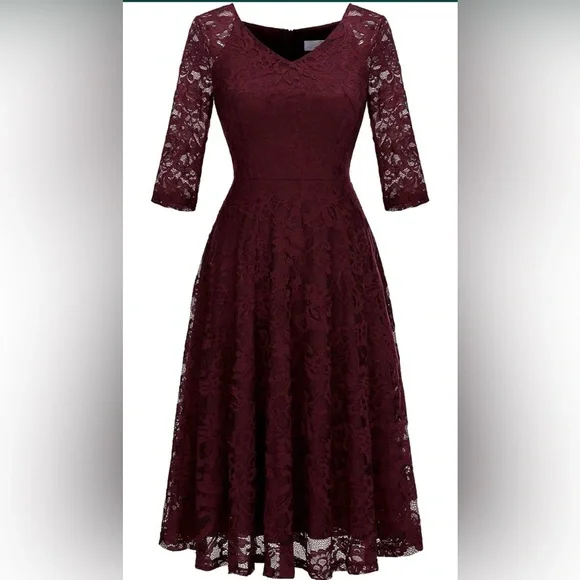 chinese dress ladies Dressystar Women's V Neck Sleeveless Lace Bridesmaid Dress Wedding Par